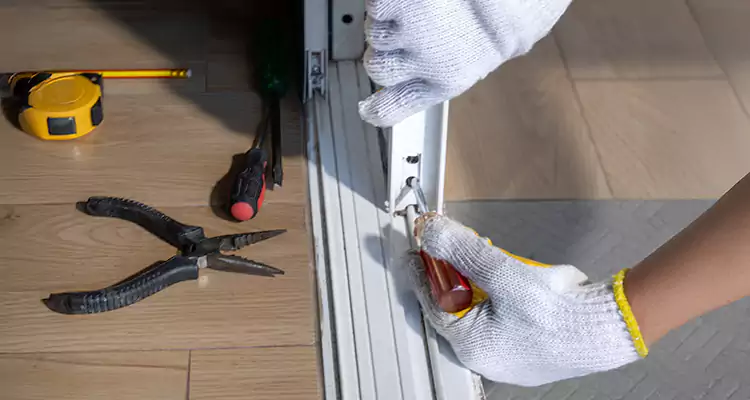 Backyard Sliding Door Track Repair in Ives Estates, FL